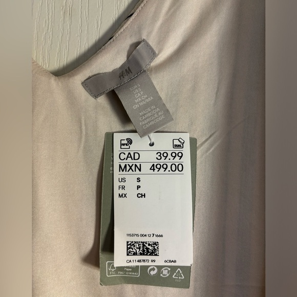 H&M wrap dress - cream and black stripe - size S - medi length - Picture 4 of 5